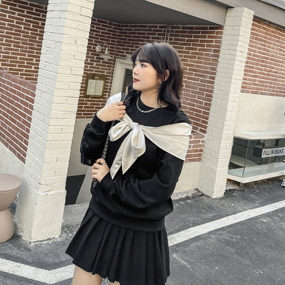 大きいサイズ レディース スカーフリボンスウェットトップス LL 3L 4L 5L