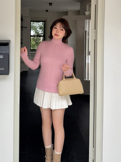 大きいサイズ レディース フロントラインタートルネック起毛ニットインナー LL 3L 4L 5L