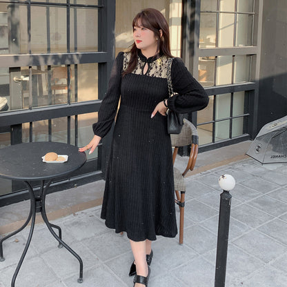 大きいサイズ レディース チャイナ風レースワンピース LL 3L 4L 5L