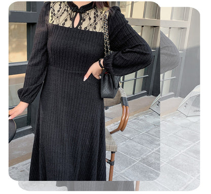 大きいサイズ レディース チャイナ風レースワンピース LL 3L 4L 5L