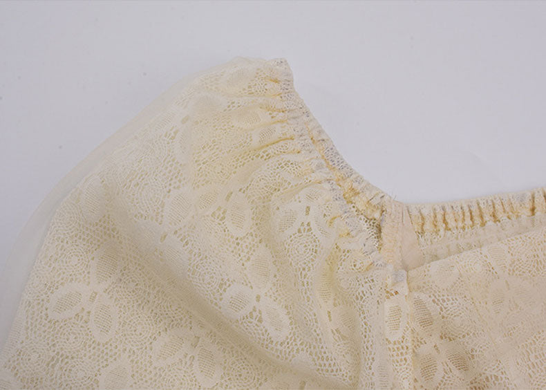 大きいサイズ レディース スクエアネックのペプラムレースブラウス LL 3L 4L 5L