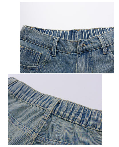 大きいサイズ レディース ビンテージスタイルのハイウエストストレートデニムパンツ LL 3L 4L 5L