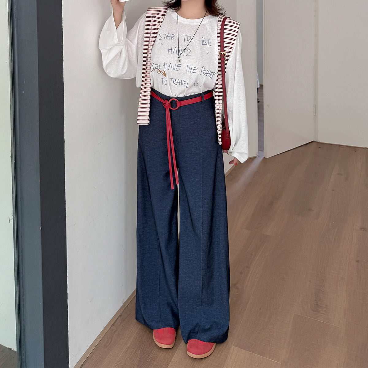 大きいサイズ レディース ストレートハイウエストレッグパンツ（ベルト別売） LL 3L 4L 5L