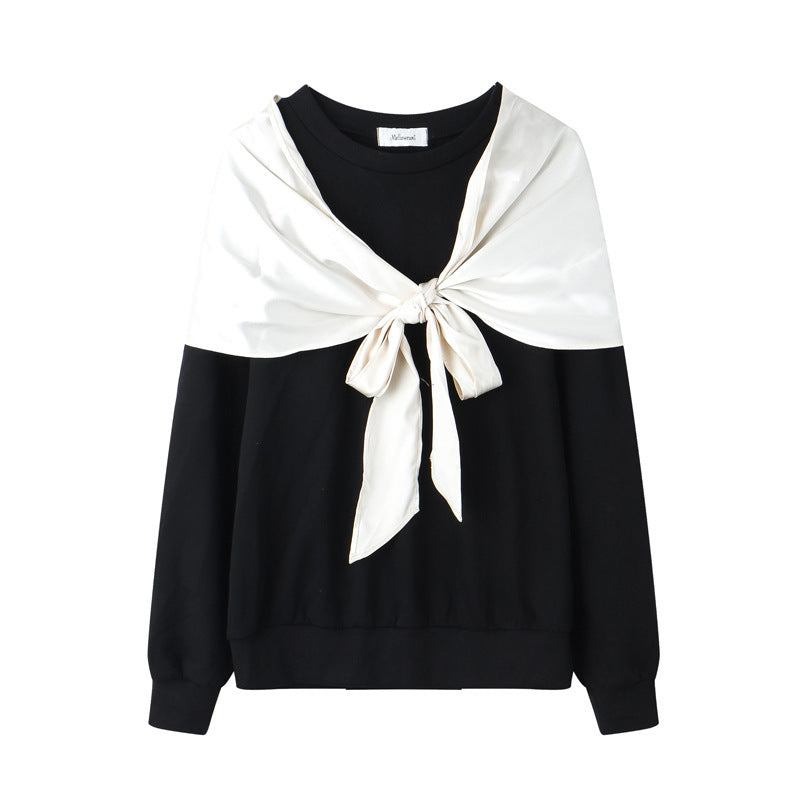 大きいサイズ レディース スカーフリボンスウェットトップス LL 3L 4L 5L