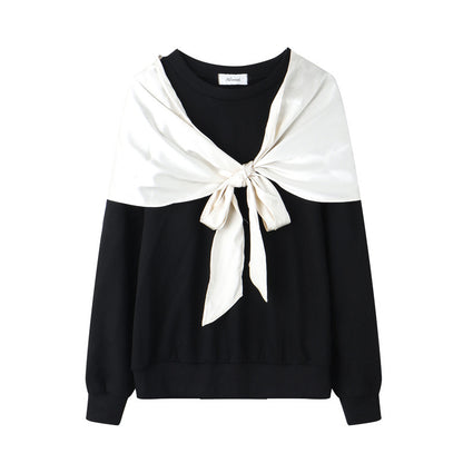 大きいサイズ レディース スカーフリボンスウェットトップス LL 3L 4L 5L