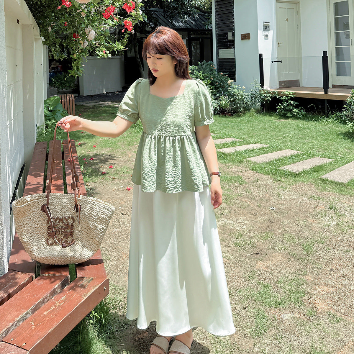 大きいサイズ レディース レースアップフリルベビードールブラウス LL 3L 4L 5L