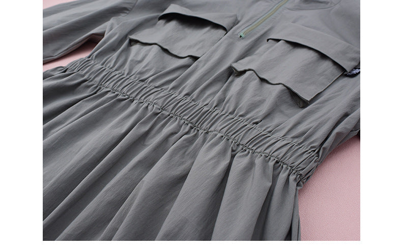 大きいサイズ レディース アウトドアフード付きワンピース LL 3L 4L 5L