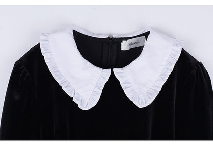 大きいサイズ レディース シックなベロアワンピース LL 3L 4L 5L