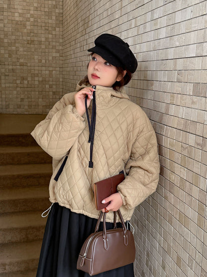 大きいサイズ レディース プルオーバーフード付きキルティングスウェットパーカー 3L 4L 5L