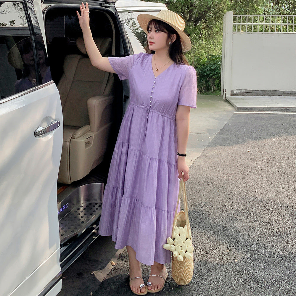 大きいサイズ レディース Vネックジャガードロングワンピース LL 3L 4L 5L