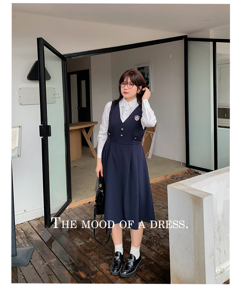 大きいサイズ レディース カレッジ風セットアップ星柄ワンピース二点セット LL 3L 4L 5L