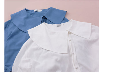 大きいサイズ レディース アシンメトリーカラーブラウス LL 3L 4L 5L