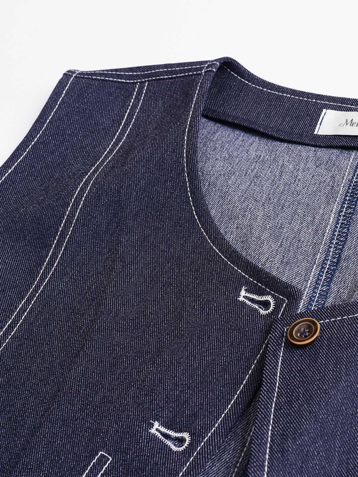 大きいサイズ レディース セットアップ（フェイクデニムステッチベスト＋スカート） LL 3L 4L 5L