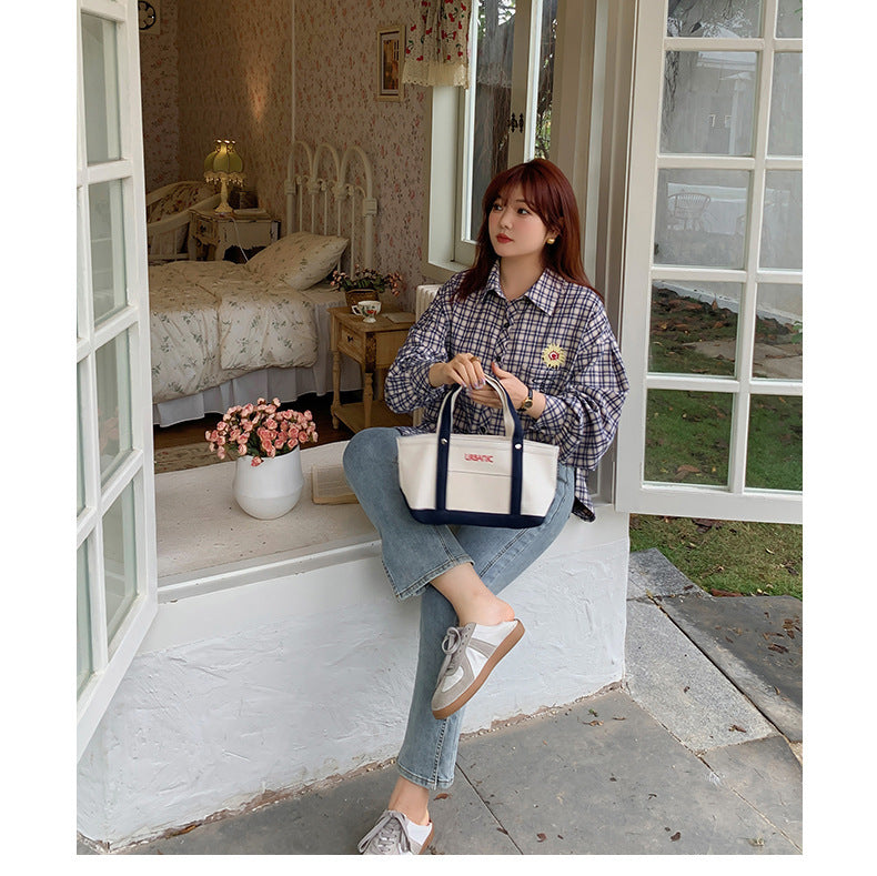 大きいサイズ レディース フラワープリントチェック柄シャツ LL 3L 4L 5L