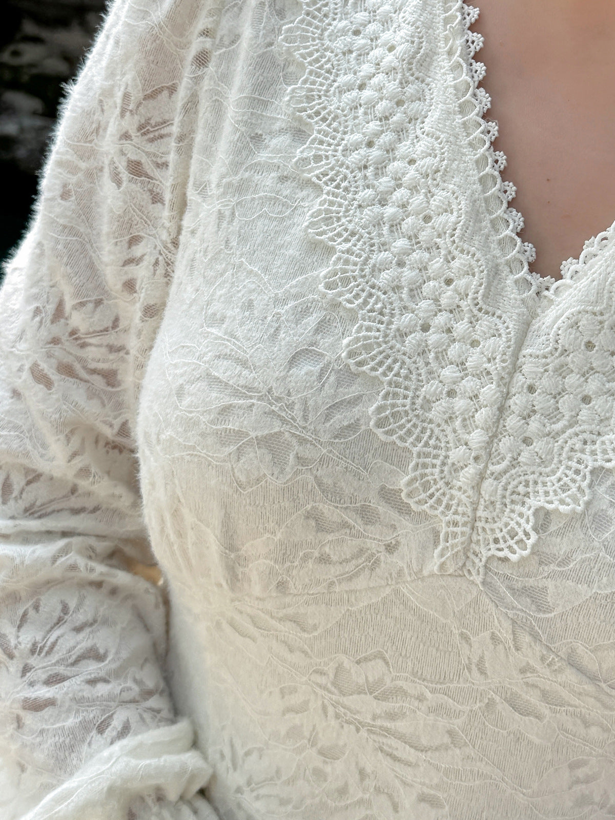 大きいサイズ レディース Vネック花柄レースワンピース LL 3L 4L 5L