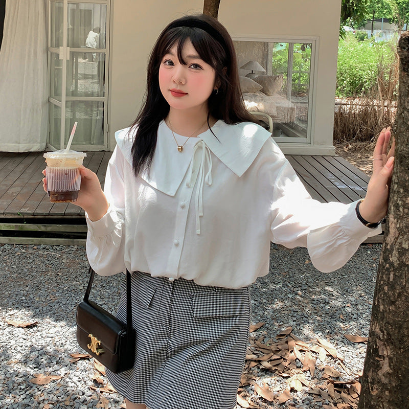 大きいサイズ レディース アシンメトリーカラーブラウス LL 3L 4L 5L