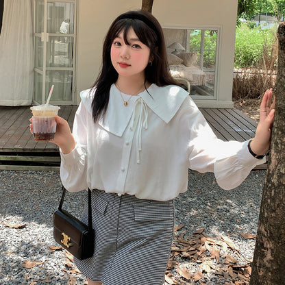 大きいサイズ レディース アシンメトリーカラーブラウス LL 3L 4L 5L