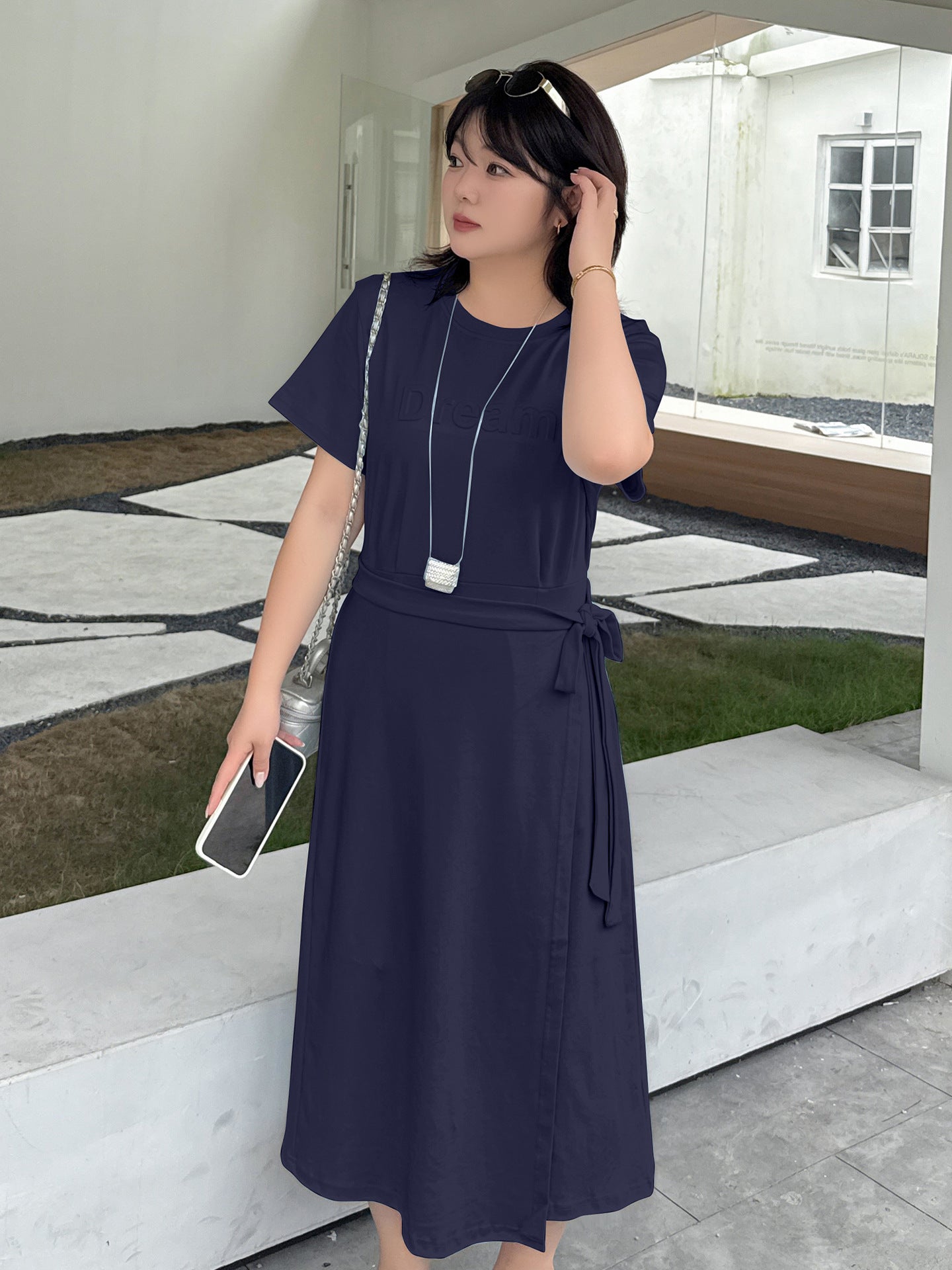 大きいサイズ レディース ラップデザインカットワンピース LL 3L 4L 5L