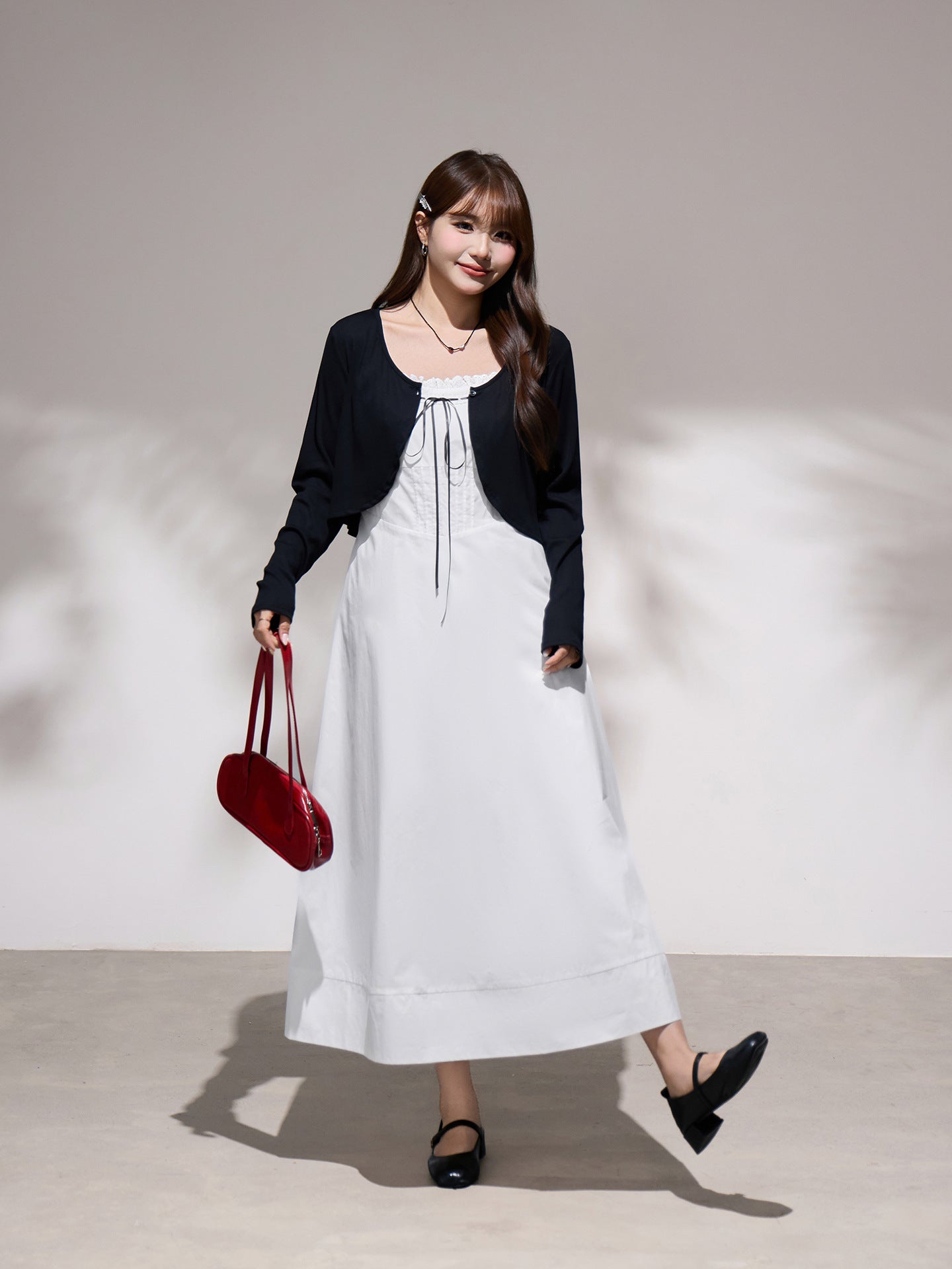 大きいサイズ レディース ブラックカーディガン/リボンワンピース(別売) LL 3L 4L 5L 6L