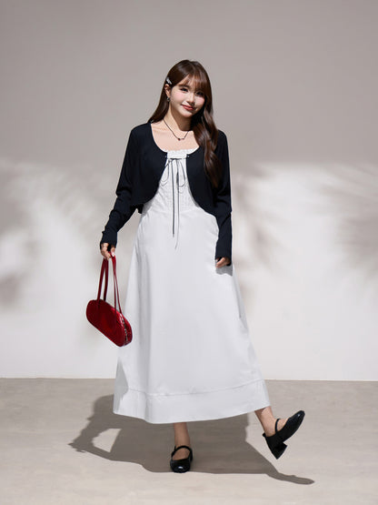 大きいサイズ レディース ブラックカーディガン/リボンワンピース(別売) LL 3L 4L 5L 6L