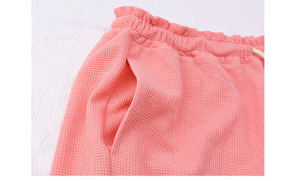 大きいサイズ レディース ゆるカジのスウェットトップス+ハーフパンツセット LL 3L 4L 5L