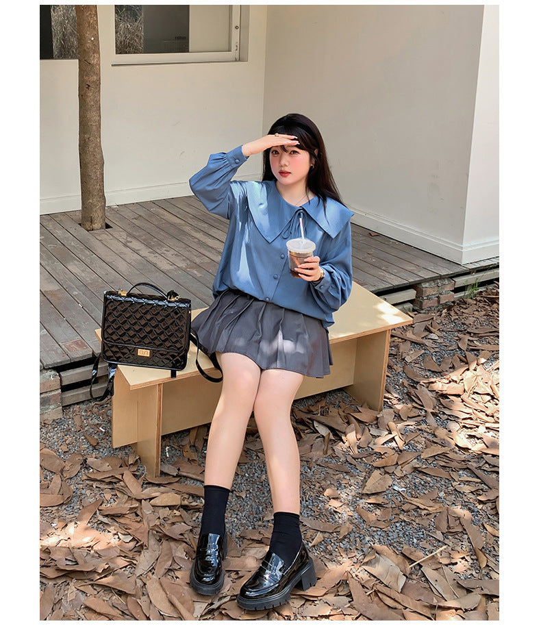 大きいサイズ レディース アシンメトリーカラーブラウス LL 3L 4L 5L