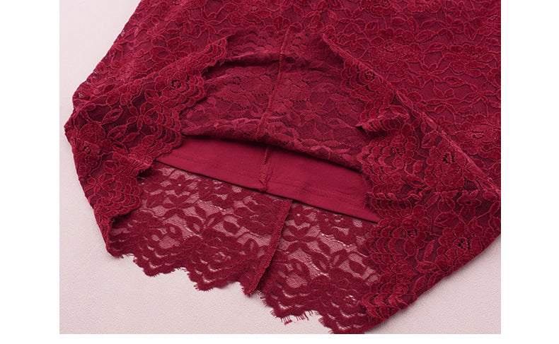 大きいサイズ レディース レースのVネックワンピース LL 3L 4L 5L