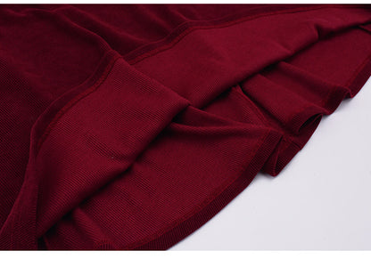 大きいサイズ レディース コーデュロイのレトロワンピース+フリルパフスリーブブラウス LL 3L 4L 5L