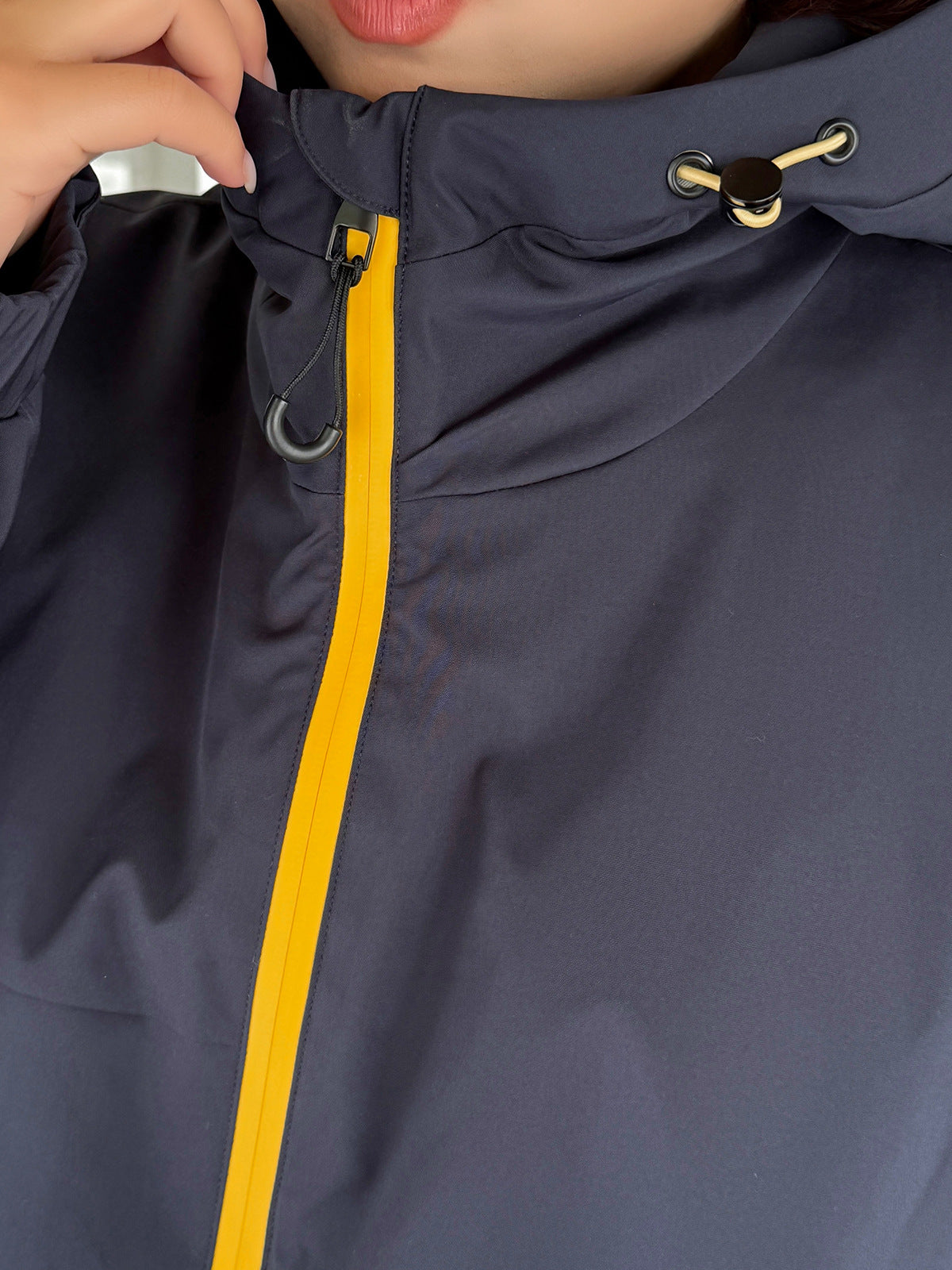 大きいサイズ レディース フード付きバイカラーパイピングカジュアルジャケット 3L 4L 5L