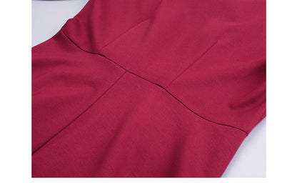 大きいサイズ レディース ダブルブレストのスクエアネックワンピース LL 3L 4L 5L