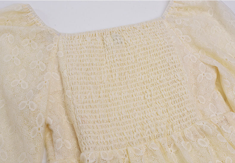 大きいサイズ レディース スクエアネックのペプラムレースブラウス LL 3L 4L 5L