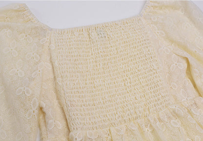 大きいサイズ レディース スクエアネックのペプラムレースブラウス LL 3L 4L 5L