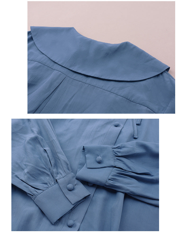 大きいサイズ レディース アシンメトリーカラーブラウス LL 3L 4L 5L