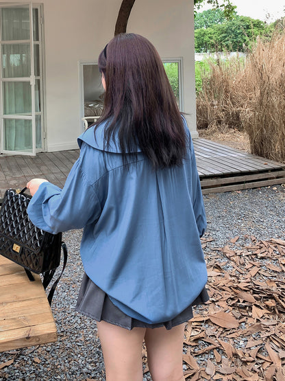 大きいサイズ レディース アシンメトリーカラーブラウス LL 3L 4L 5L