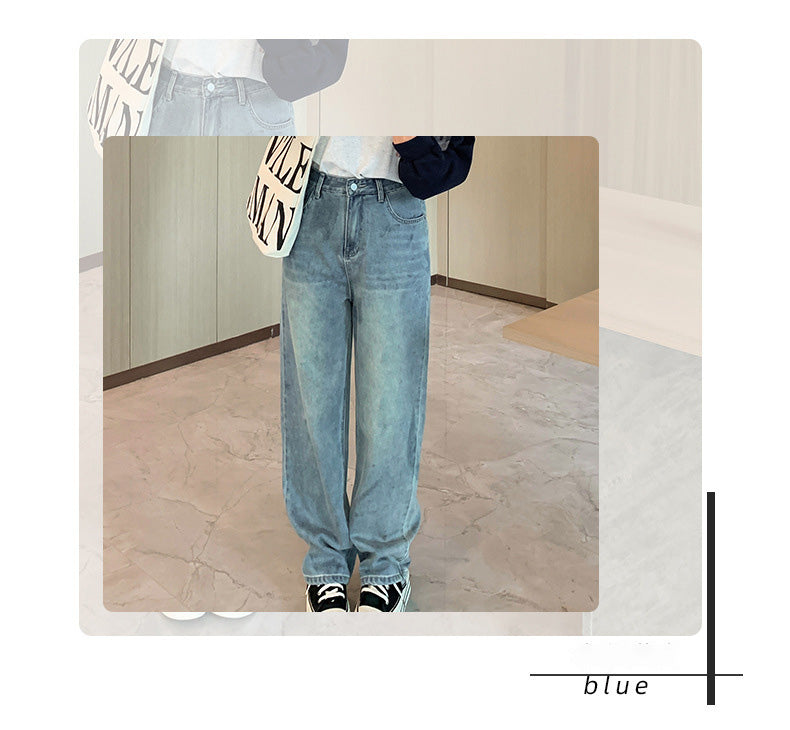 大きいサイズ レディース ビンテージスタイルのハイウエストストレートデニムパンツ LL 3L 4L 5L