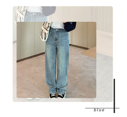 大きいサイズ レディース ビンテージスタイルのハイウエストストレートデニムパンツ LL 3L 4L 5L