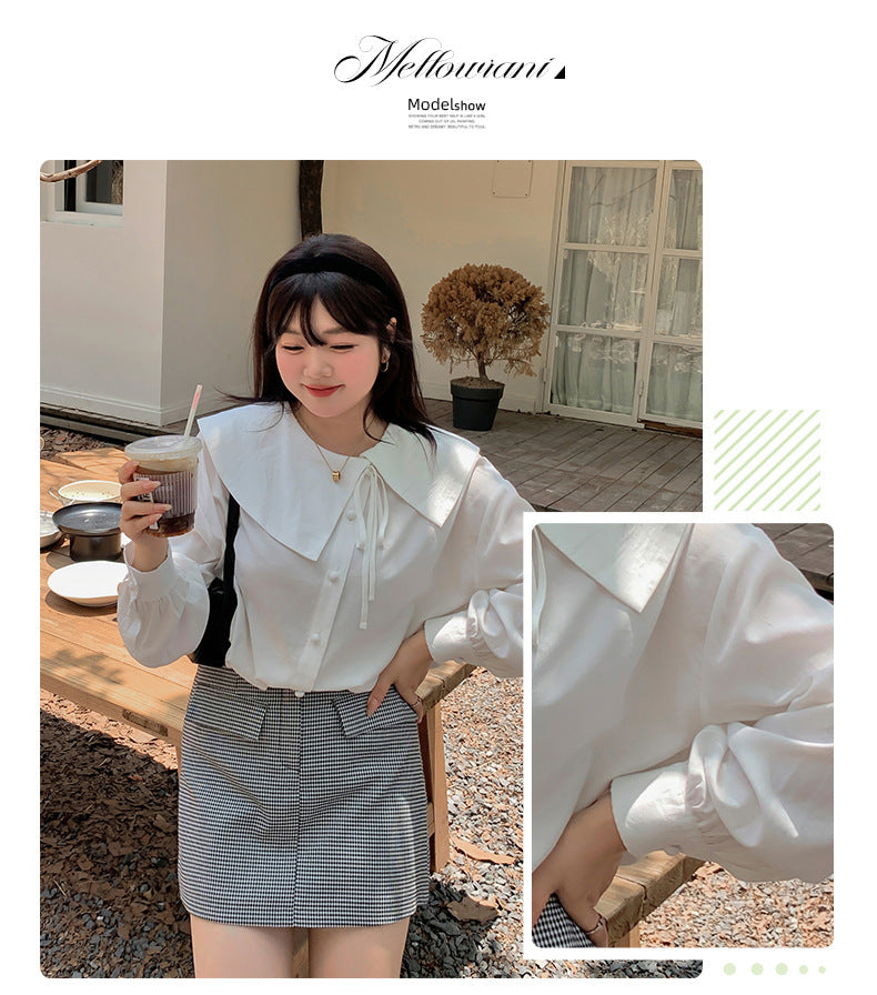 大きいサイズ レディース アシンメトリーカラーブラウス LL 3L 4L 5L