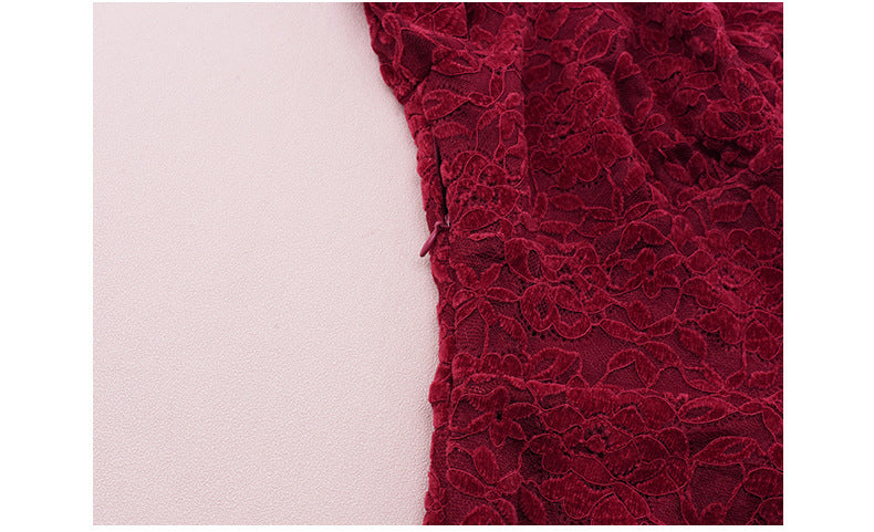 大きいサイズ レディース レースのVネックワンピース LL 3L 4L 5L