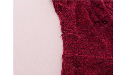 大きいサイズ レディース レースのVネックワンピース LL 3L 4L 5L