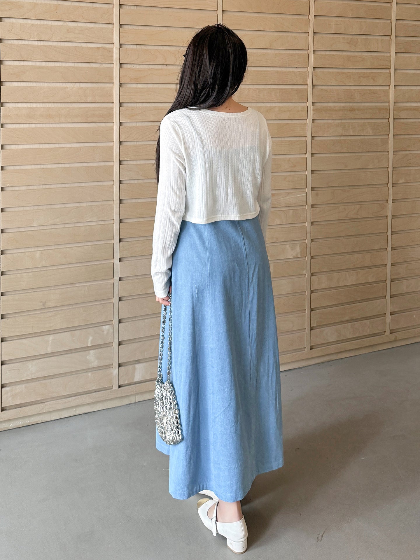 大きいサイズ レディース ツーピース（カーディガン＋デニムキャミソールワンピース） LL 3L 4L 5L 6L