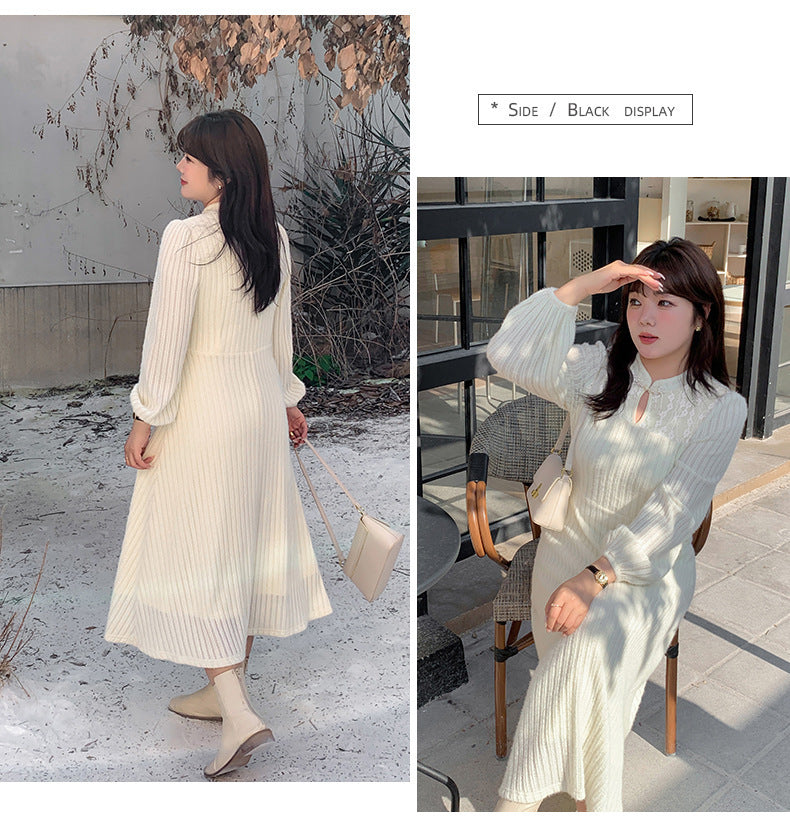 大きいサイズ レディース チャイナ風レースワンピース LL 3L 4L 5L