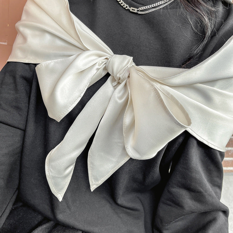 大きいサイズ レディース スカーフリボンスウェットトップス LL 3L 4L 5L