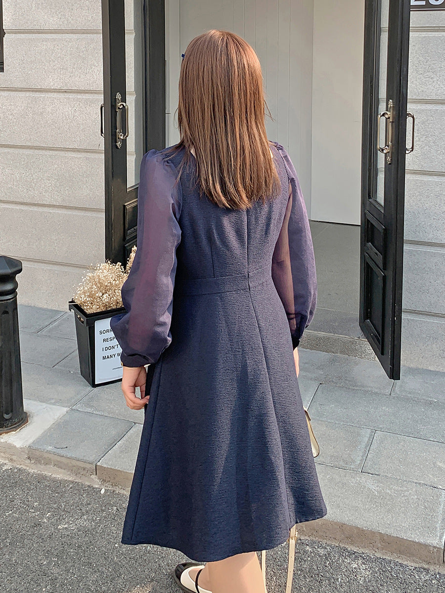 大きいサイズ レディース シアーのスクエアネックのワンピース LL 3L 4L 5L