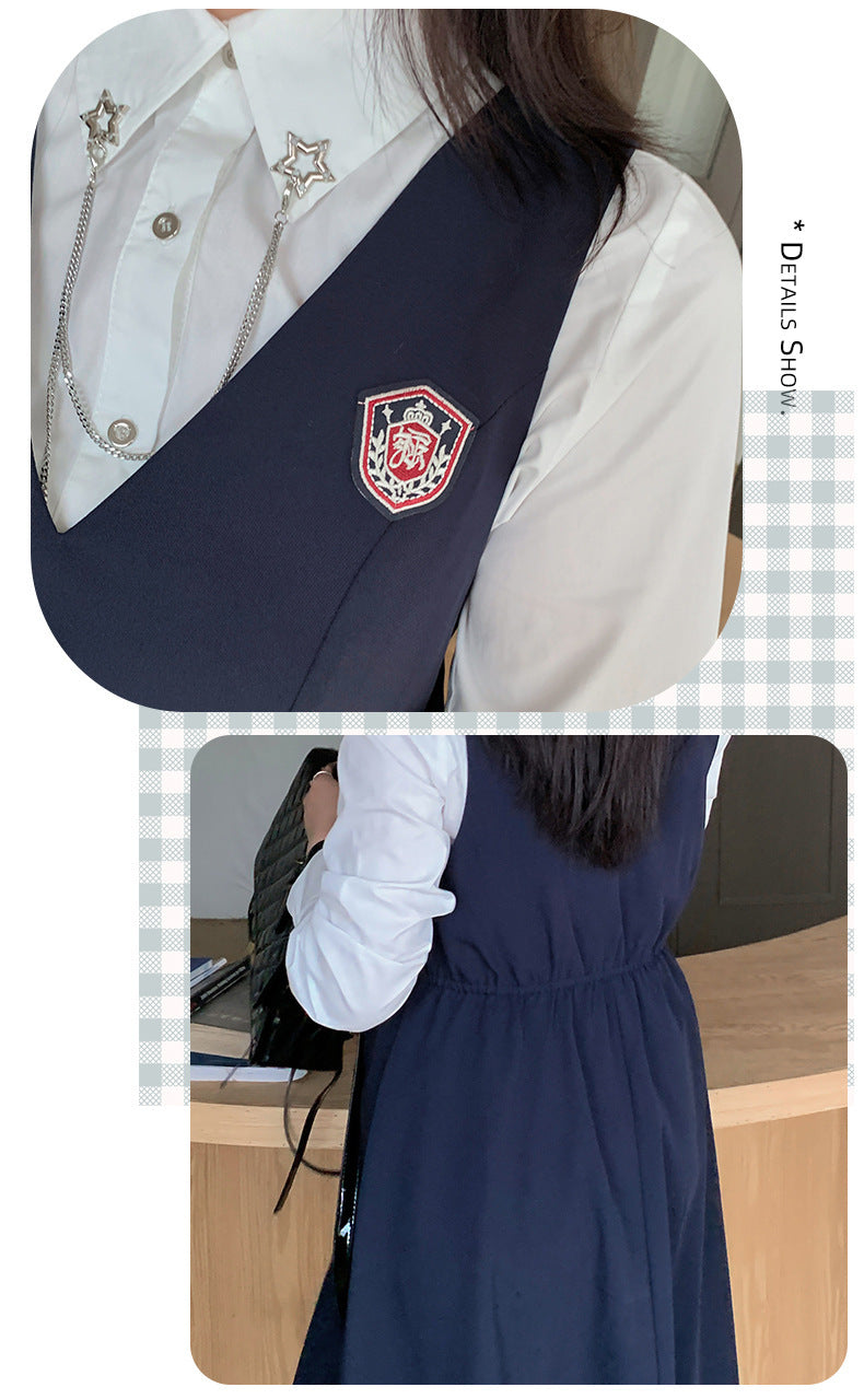 大きいサイズ レディース カレッジ風セットアップ星柄ワンピース二点セット LL 3L 4L 5L