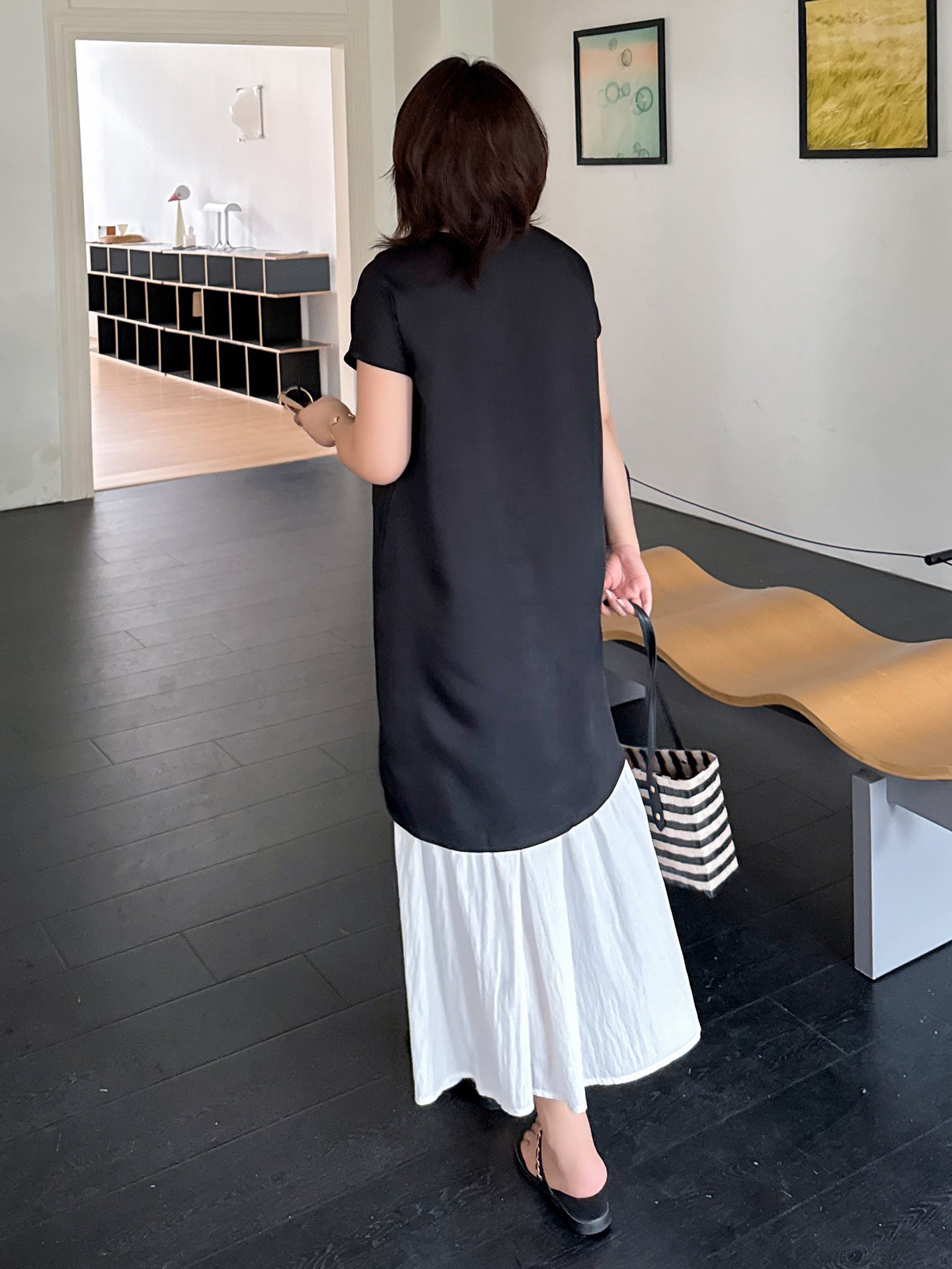 大きいサイズ レディース Vネックロングジレ＆フレアスカートセット LL 3L 4L 5L
