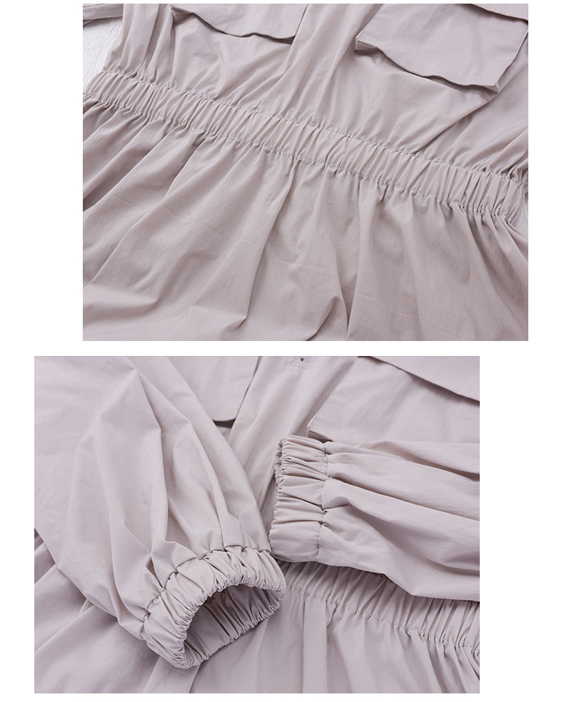 大きいサイズ レディース アウトドアフード付きワンピース LL 3L 4L 5L