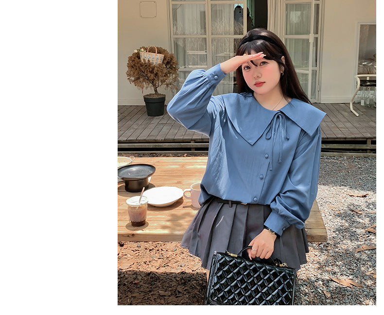 大きいサイズ レディース アシンメトリーカラーブラウス LL 3L 4L 5L