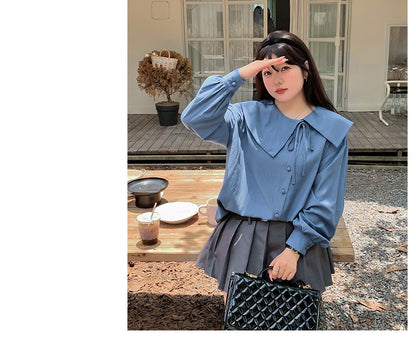 大きいサイズ レディース アシンメトリーカラーブラウス LL 3L 4L 5L