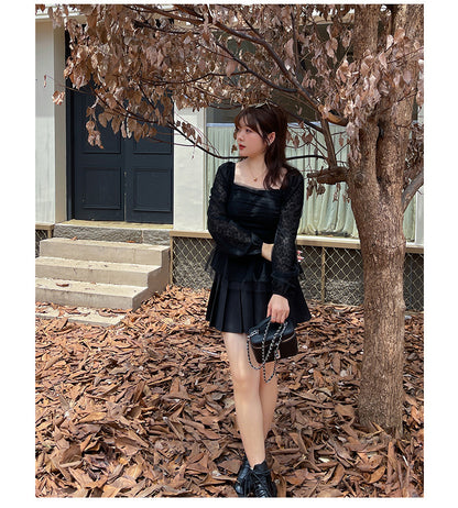 大きいサイズ レディース スクエアネックのペプラムレースブラウス LL 3L 4L 5L