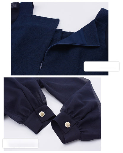 大きいサイズ レディース シアーのスクエアネックのワンピース LL 3L 4L 5L